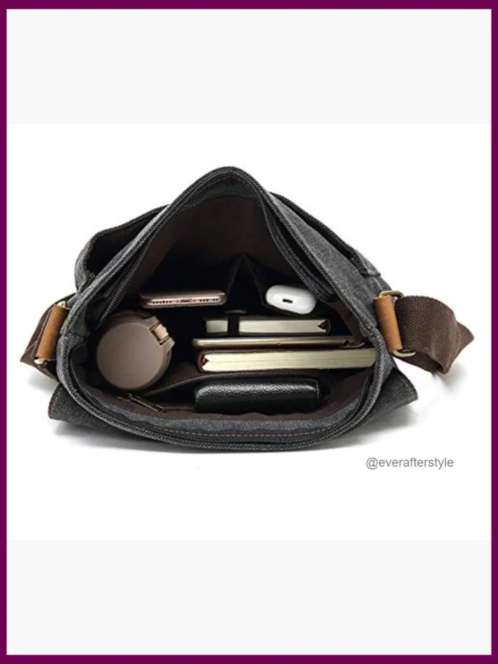 Canvas Messenger Bag Crossbody Shoulder Bag Daypack for Work Travel